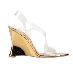 Authentic Gianvito Rossi Gold Wedge Sandals